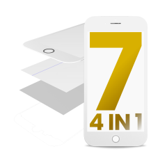 Glass With Frame / OCA / Polarizer Pre-Installed For iPhone 7 (White) (Premium / 4 in 1) (2 Pack)