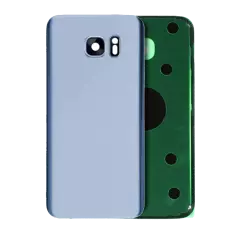 Back Cover Glass With Camera Lens For Samsung Galaxy S7 Edge (No Logo) (Aftermarket Plus) (Coral Blue)