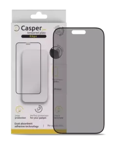 Casper Pro Edge privacy-beskyttelsesglas til iPhone 16 Pro / 17 / 17 Pro i detailemballage