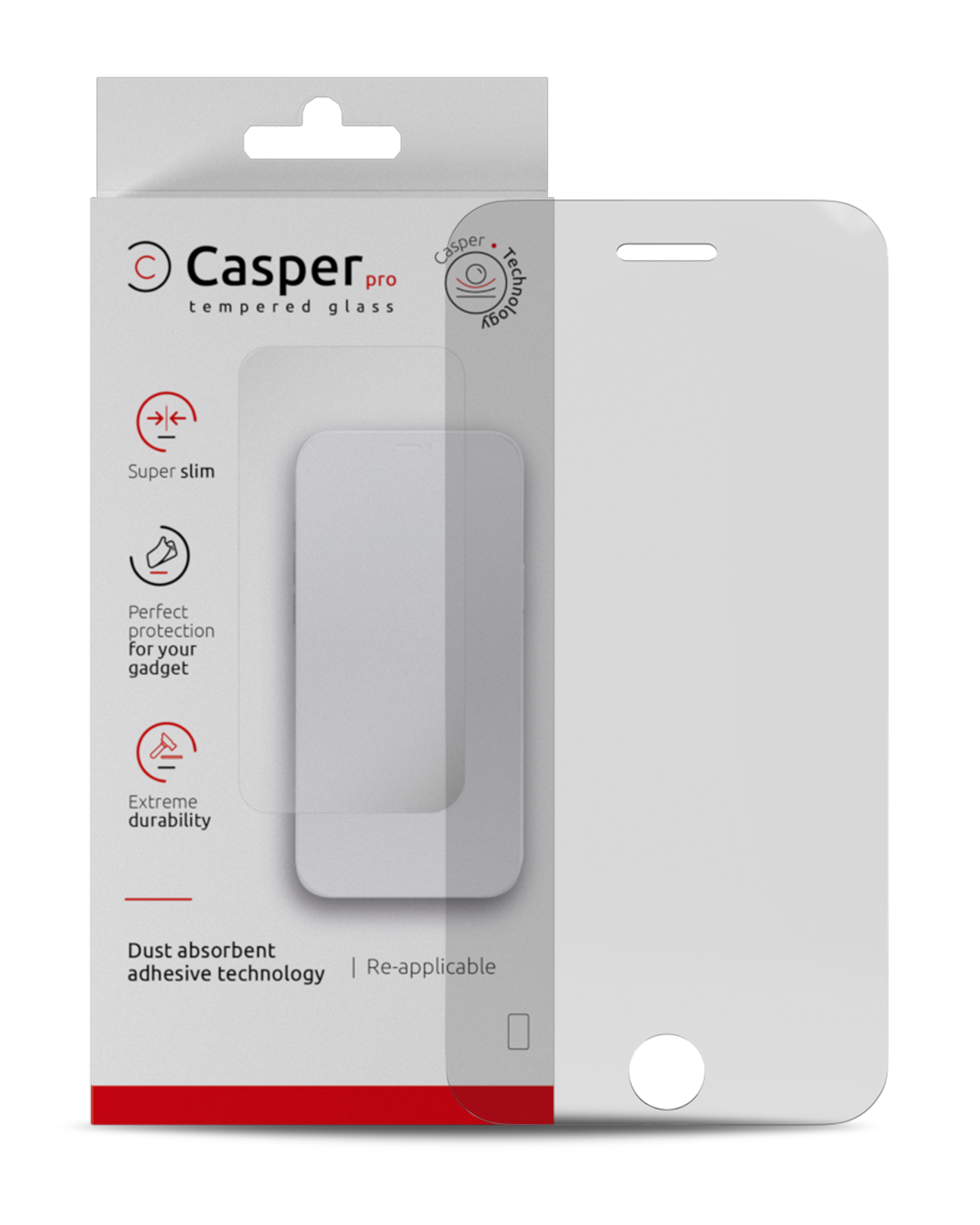 Casper Pro klart beskyttelsesglas til iPhone 5 5S 5C SE 2016 i original emballage