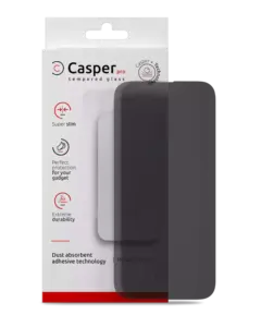 Casper Pro privacy-beskyttelsesglas til iPhone 16 Pro / 17 / 17 Pro i detailemballage