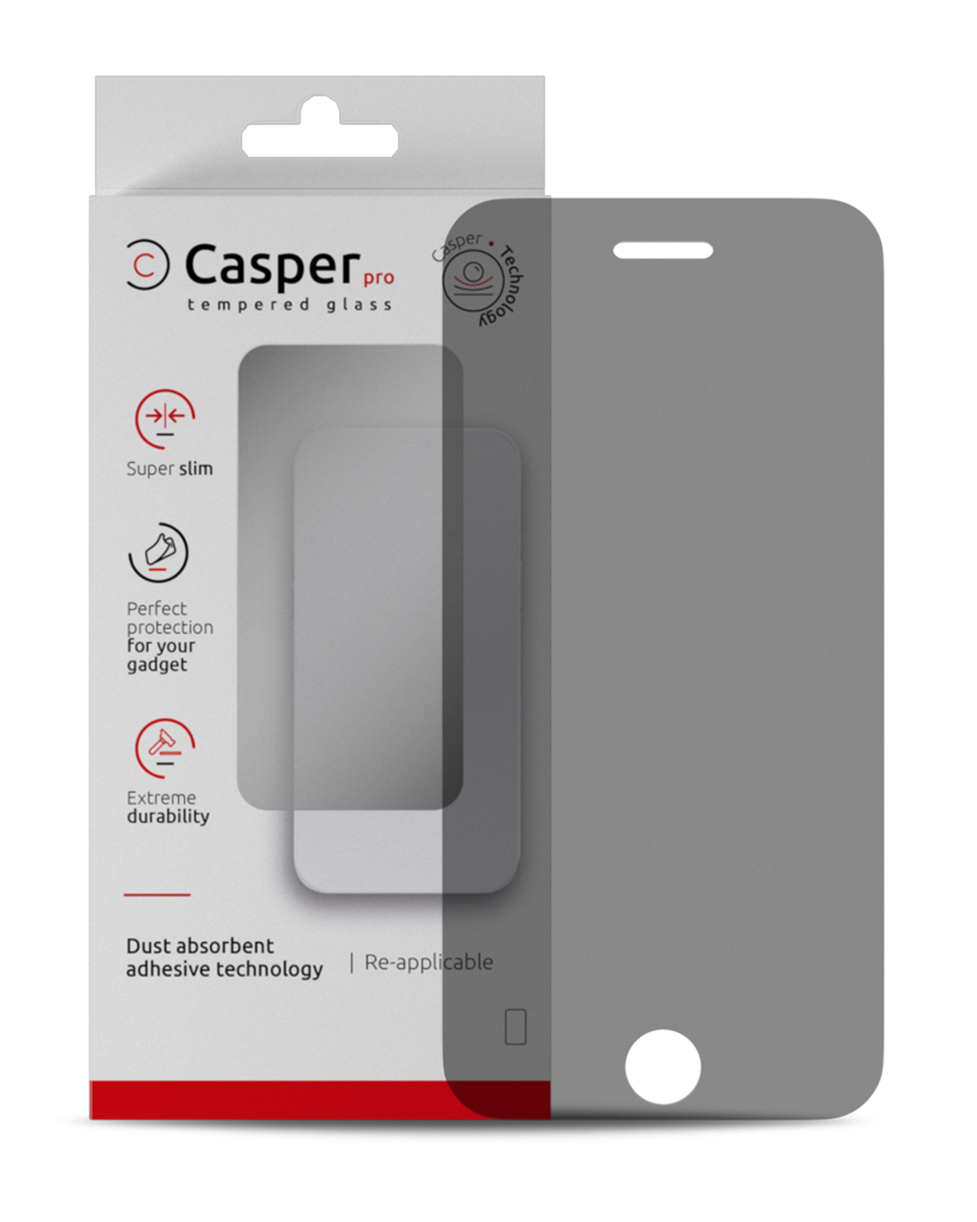 Casper Pro privacy-beskyttelsesglas til iPhone 6 Plus / 6S Plus i detailemballage