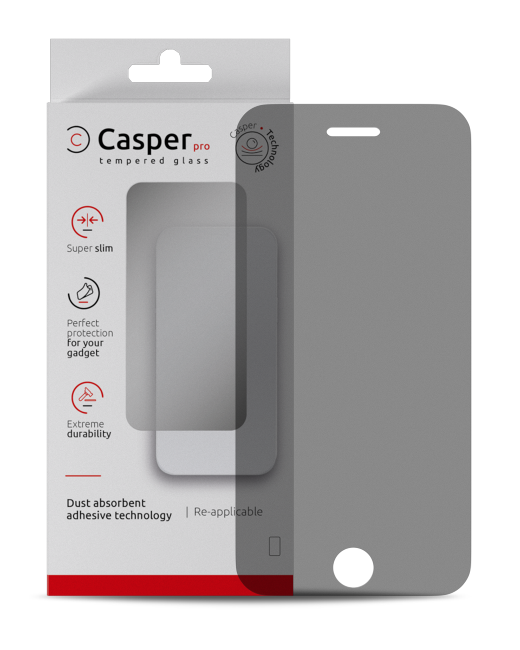 Casper Pro privacy-beskyttelsesglas til iPhone 7 Plus / 8 Plus i detailemballage