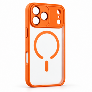 Orange magnetisk cover med transparent eller tonet bagside