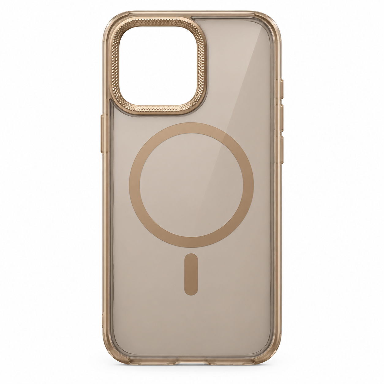 Illustration af guld magnetisk cover til iPhone 16 Pro