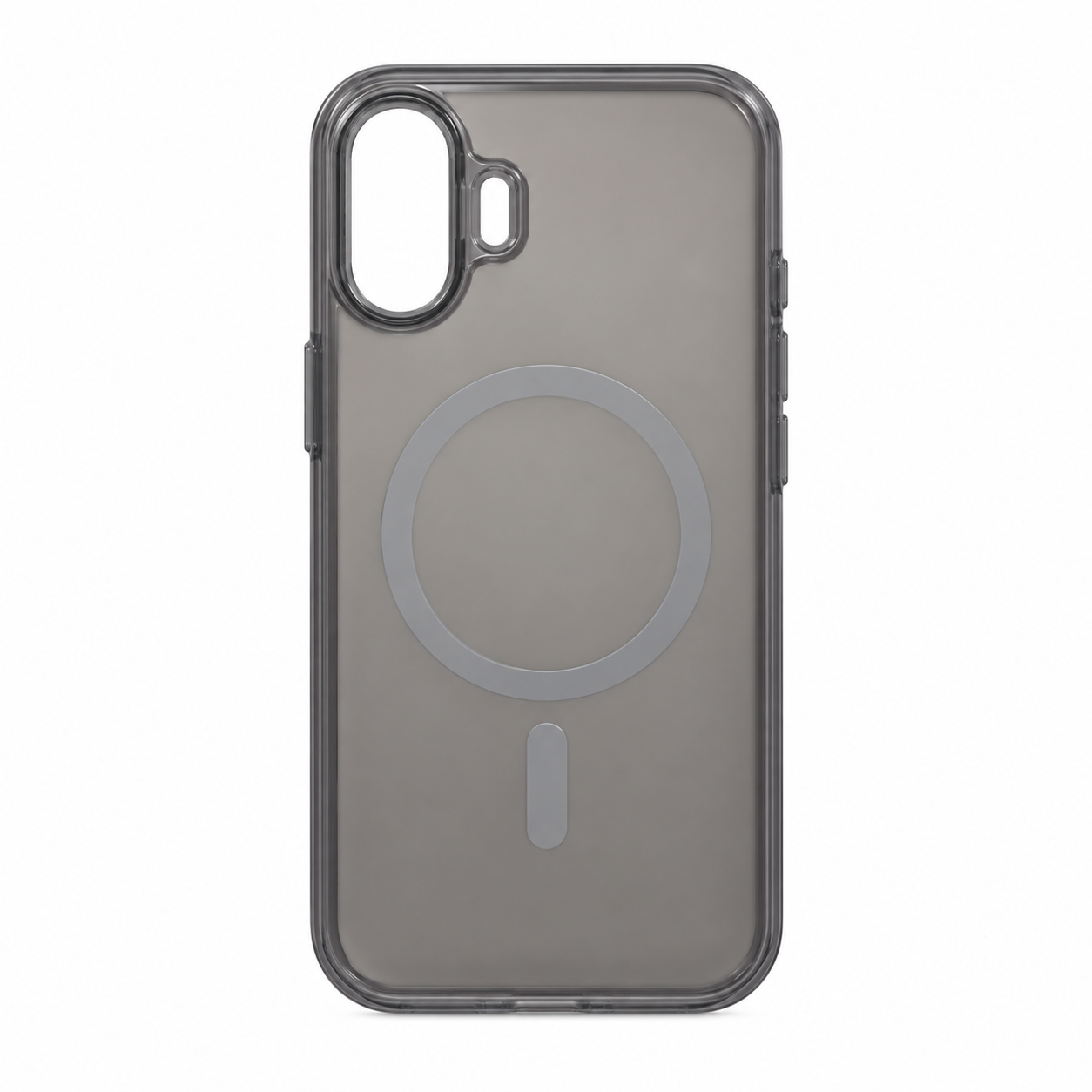 Illustration af grå magnetisk cover til iPhone 17