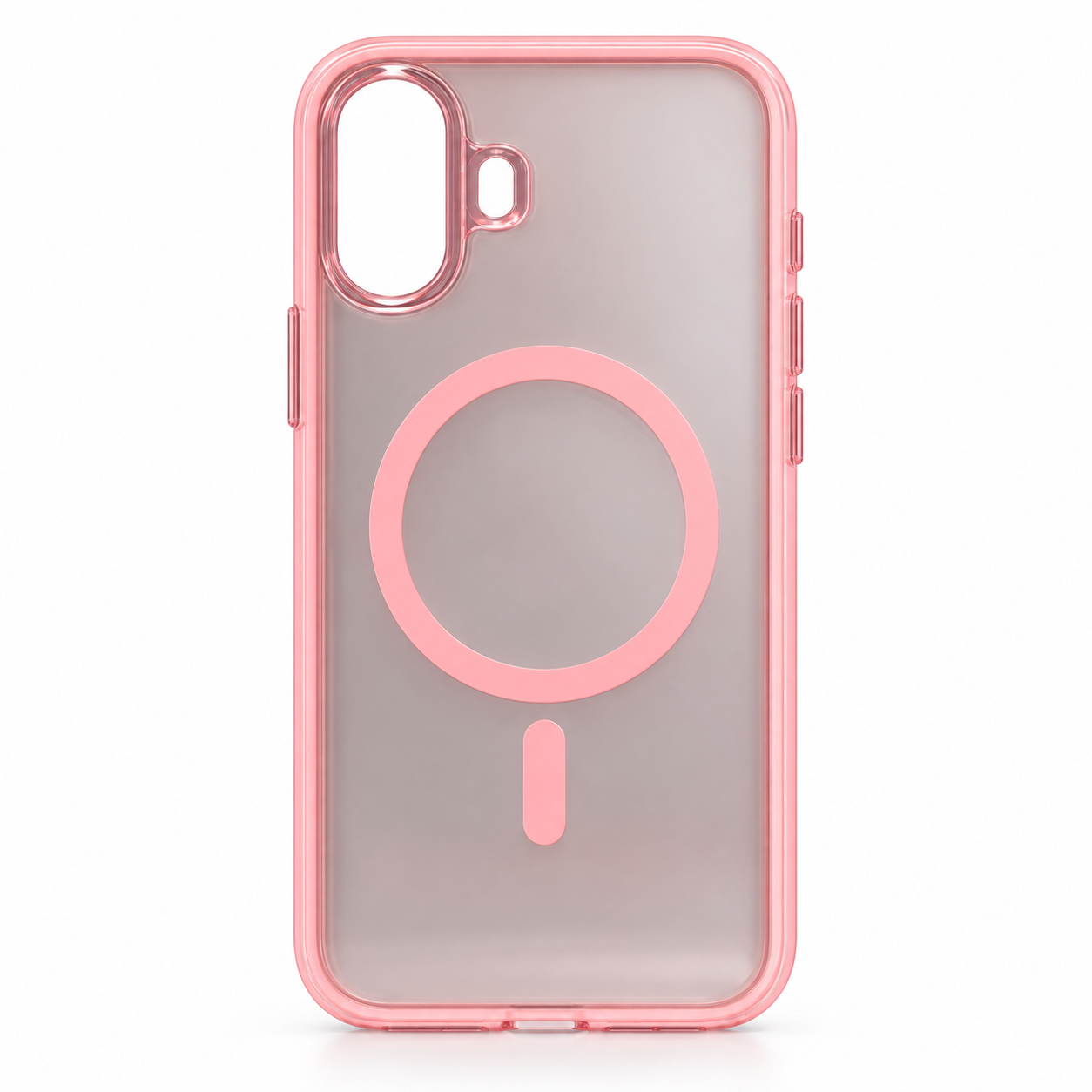 Illustration af rosa magnetisk cover til iPhone 17