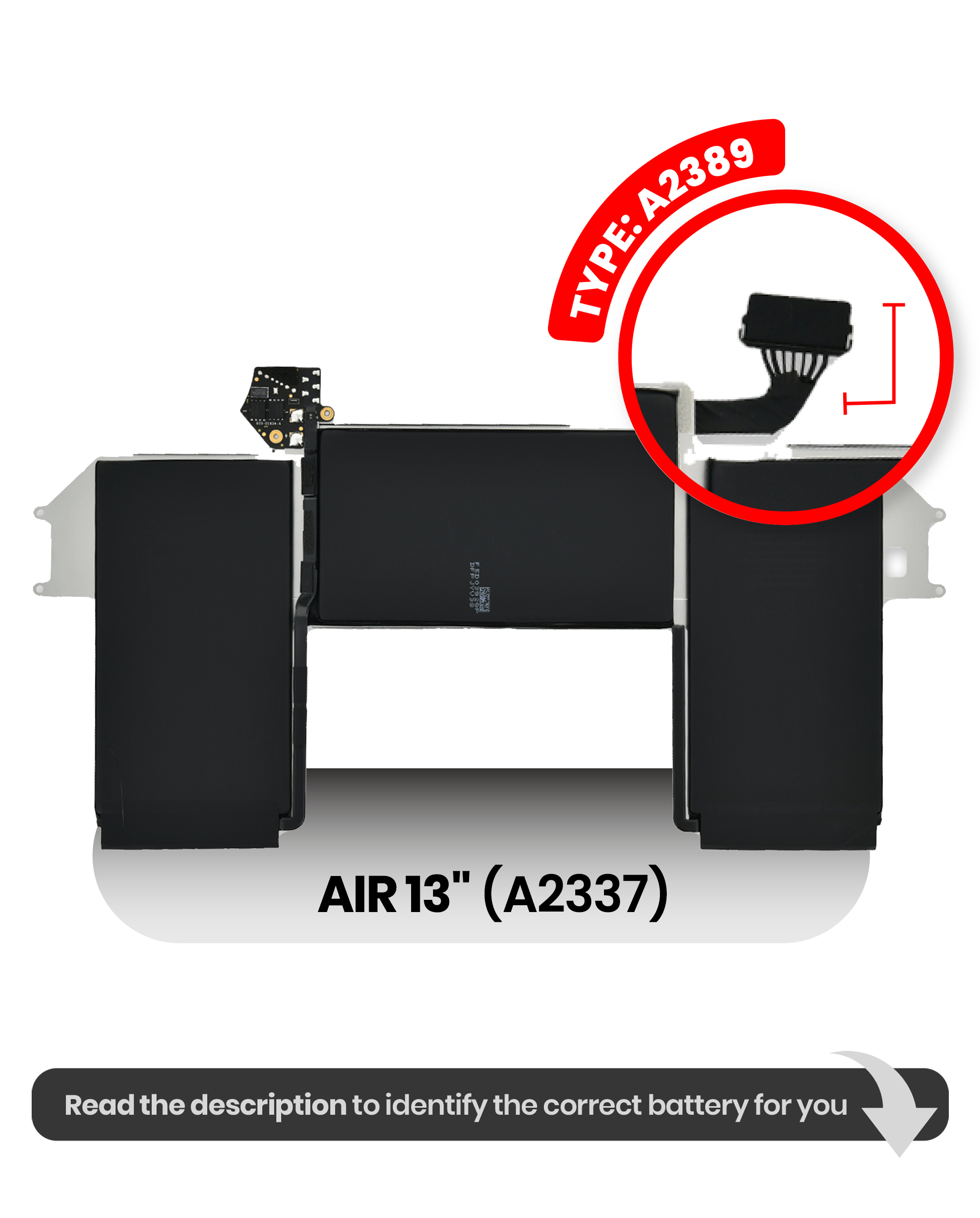 MobileSentrix batteri A2389 til MacBook Air 13 A2337 M1 – eksempelfoto
