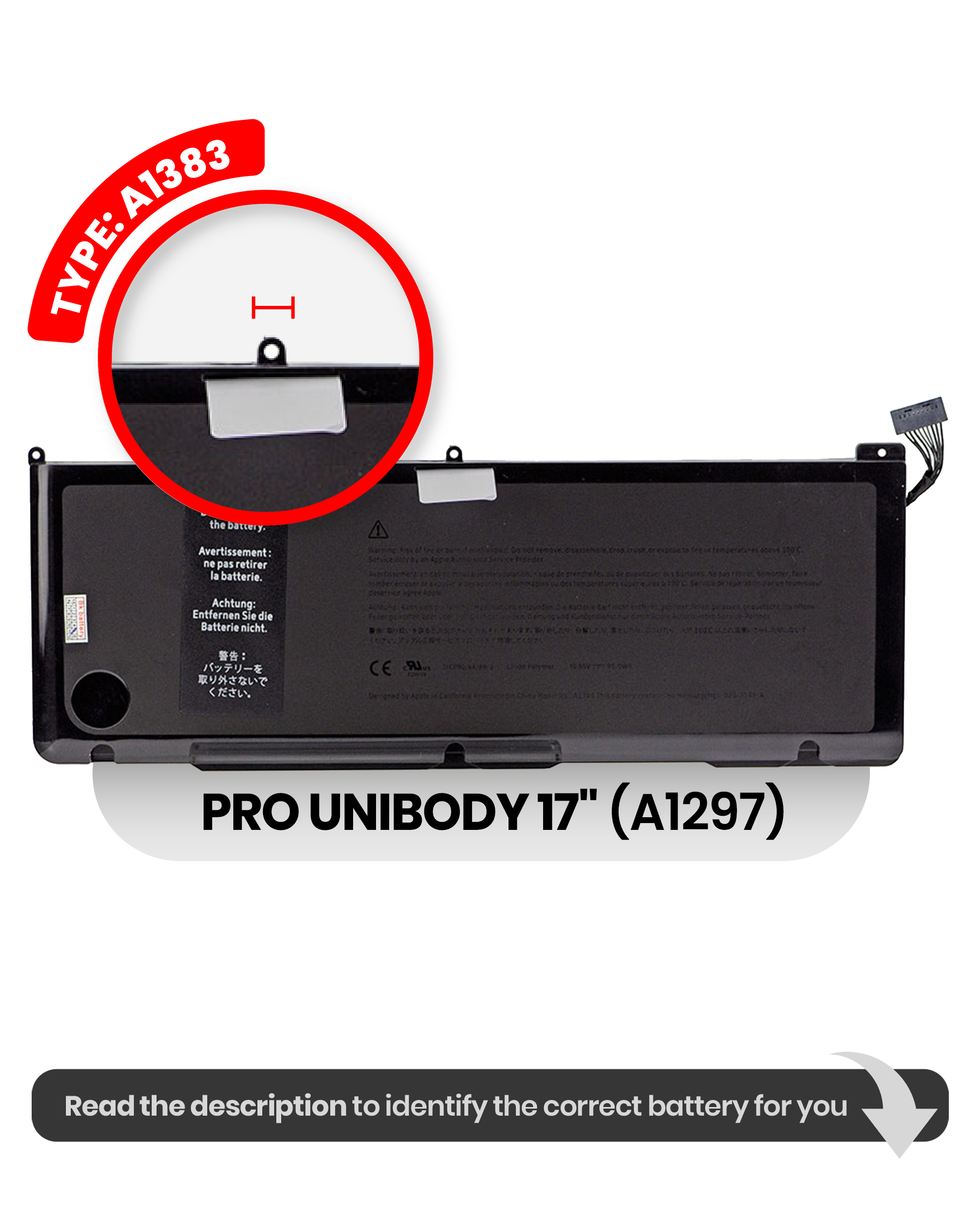 Batteri til MacBook A1383 MobileSentrix eksempelfoto