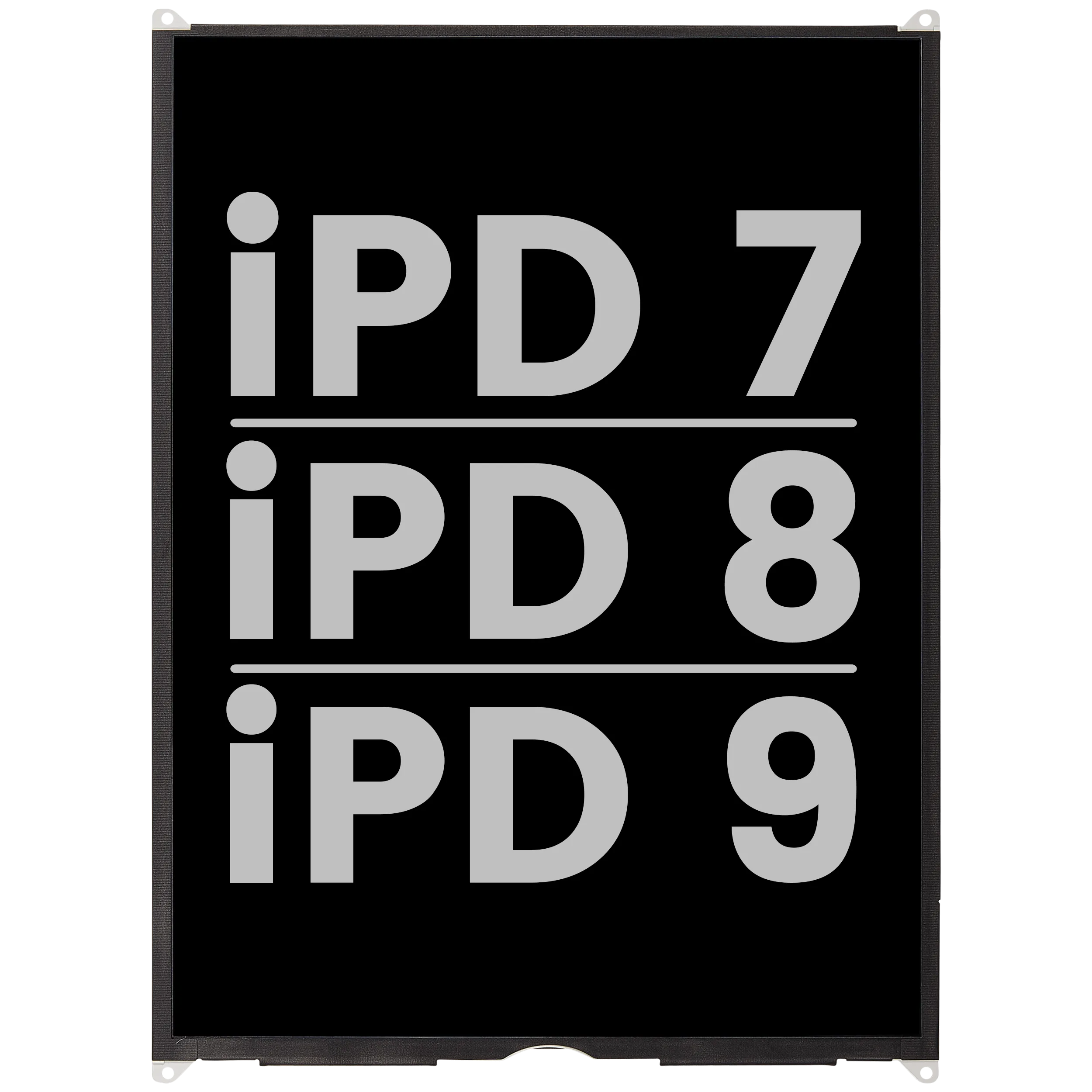MobileSentrix reservedelsfoto af iPad 7 8 9 Used OEM Pull Grade A LCD, eksempel i produktkort