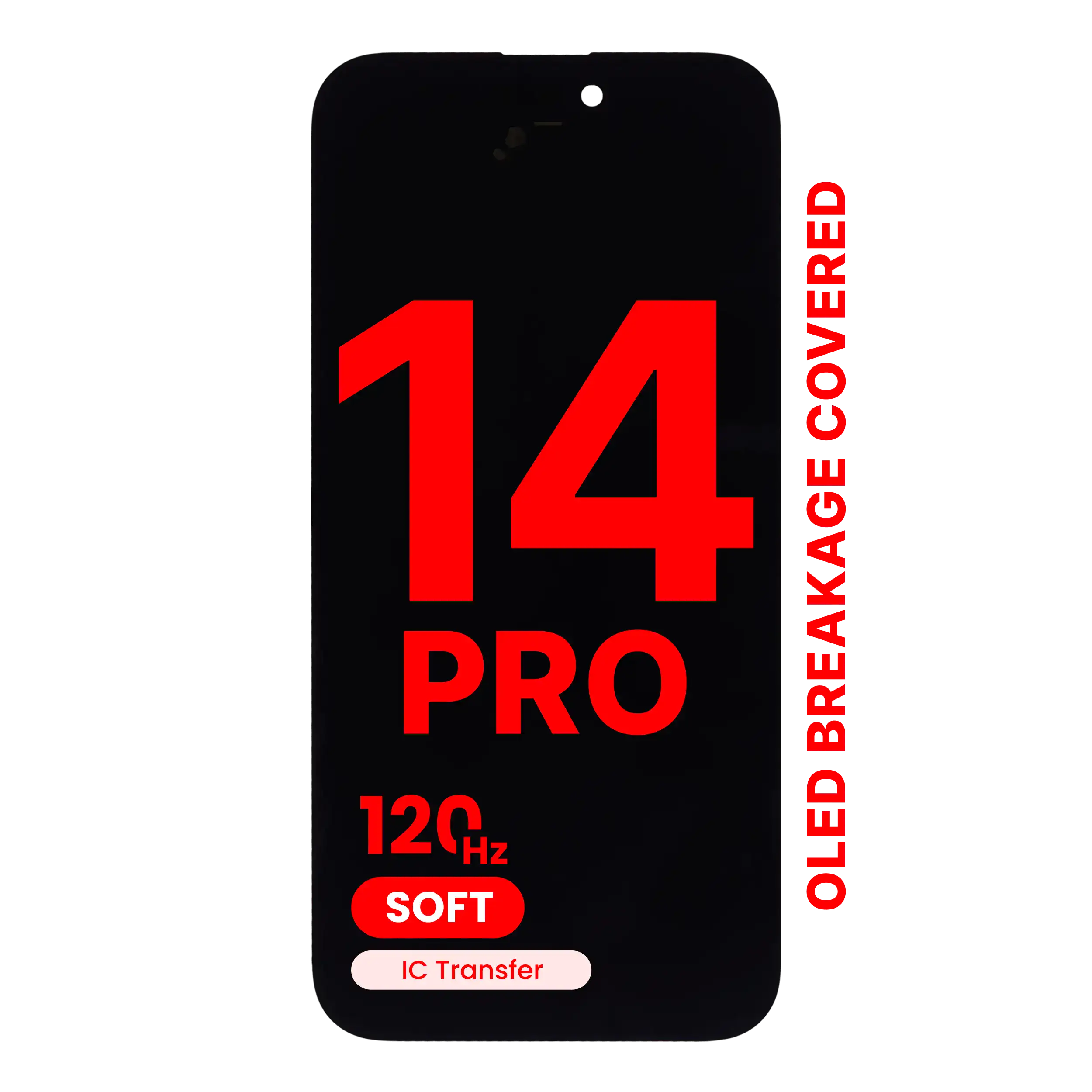 Eksempelfoto fra MobileSentrix: OLED Assembly For iPhone 14 Pro (Aftermarket Pro: XO7 Soft) (120HZ)
