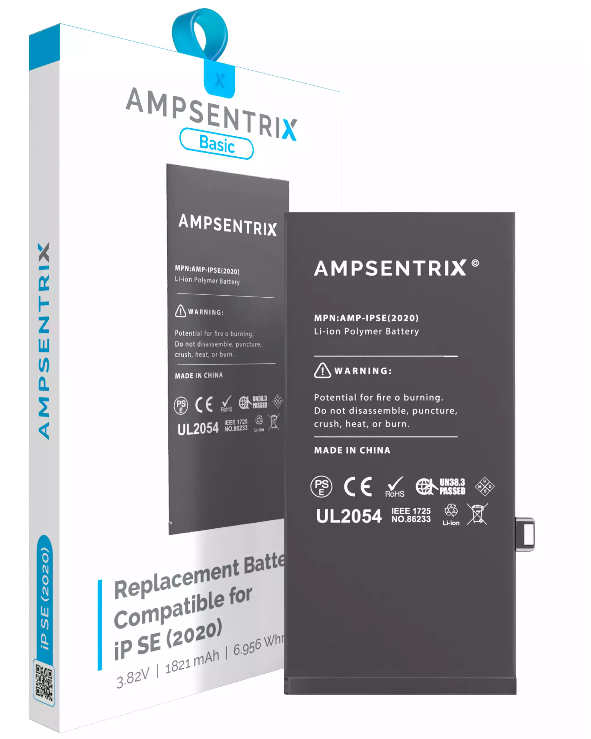 Eksempelfoto fra MobileSentrix: Replacement Battery Compatible For iPhone SE (2020) (AmpSentrix Basic)