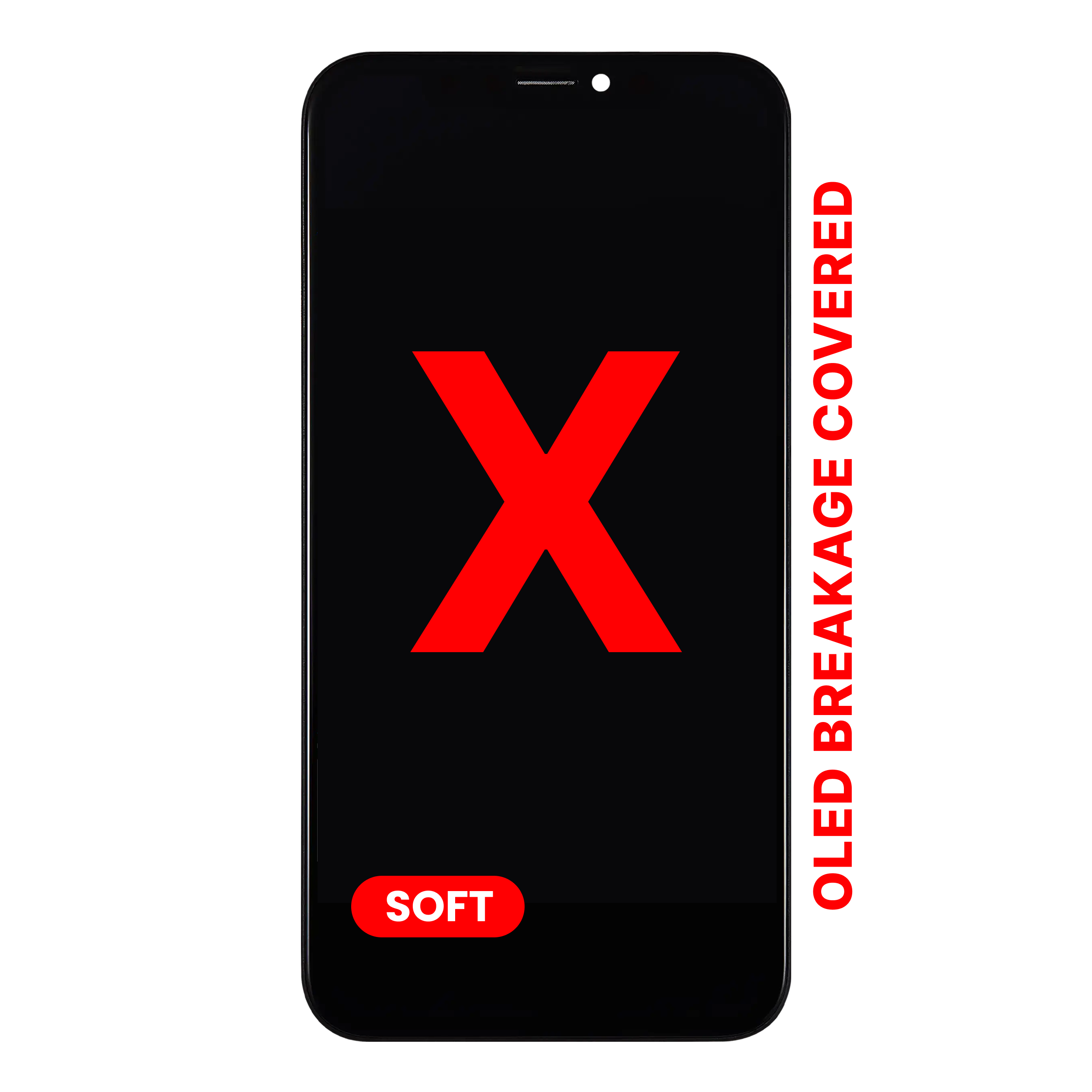 MobileSentrix OLED Assembly For iPhone X (Aftermarket Pro: XO7 Soft). Eksempelfoto.