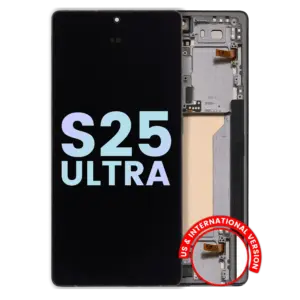 Samsung Galaxy S25 Ultra OLED-skærm med ramme – Original Titanium Black