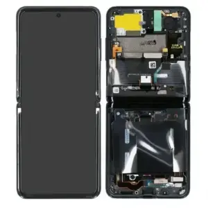 Samsung Galaxy Z Flip OLED-skærm med ramme – Original Mirror Black