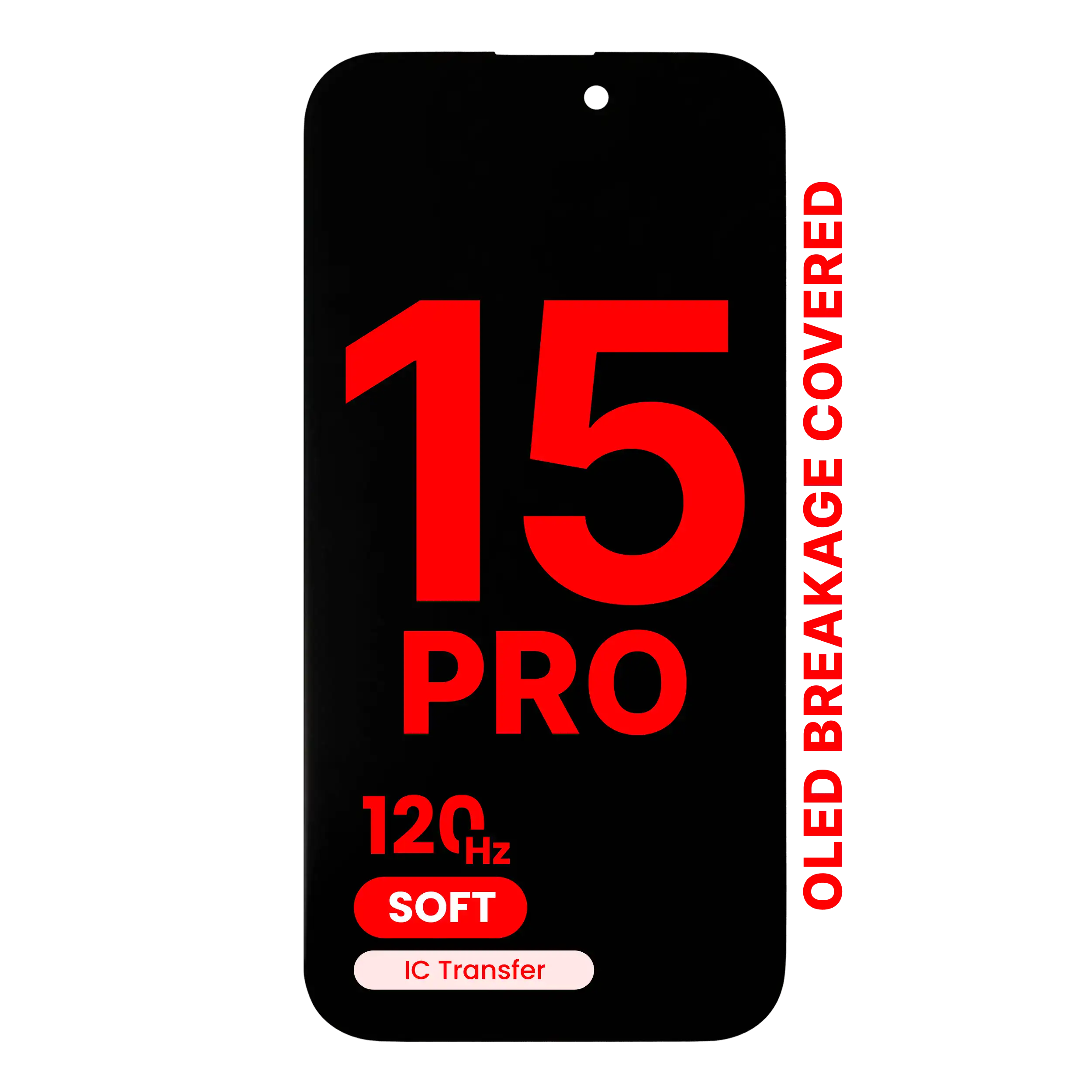 MobileSentrix XO7 Soft OLED 120Hz til iPhone 15 Pro – eksempelfoto, kvalitet og leverandørsku skal kontrolleres