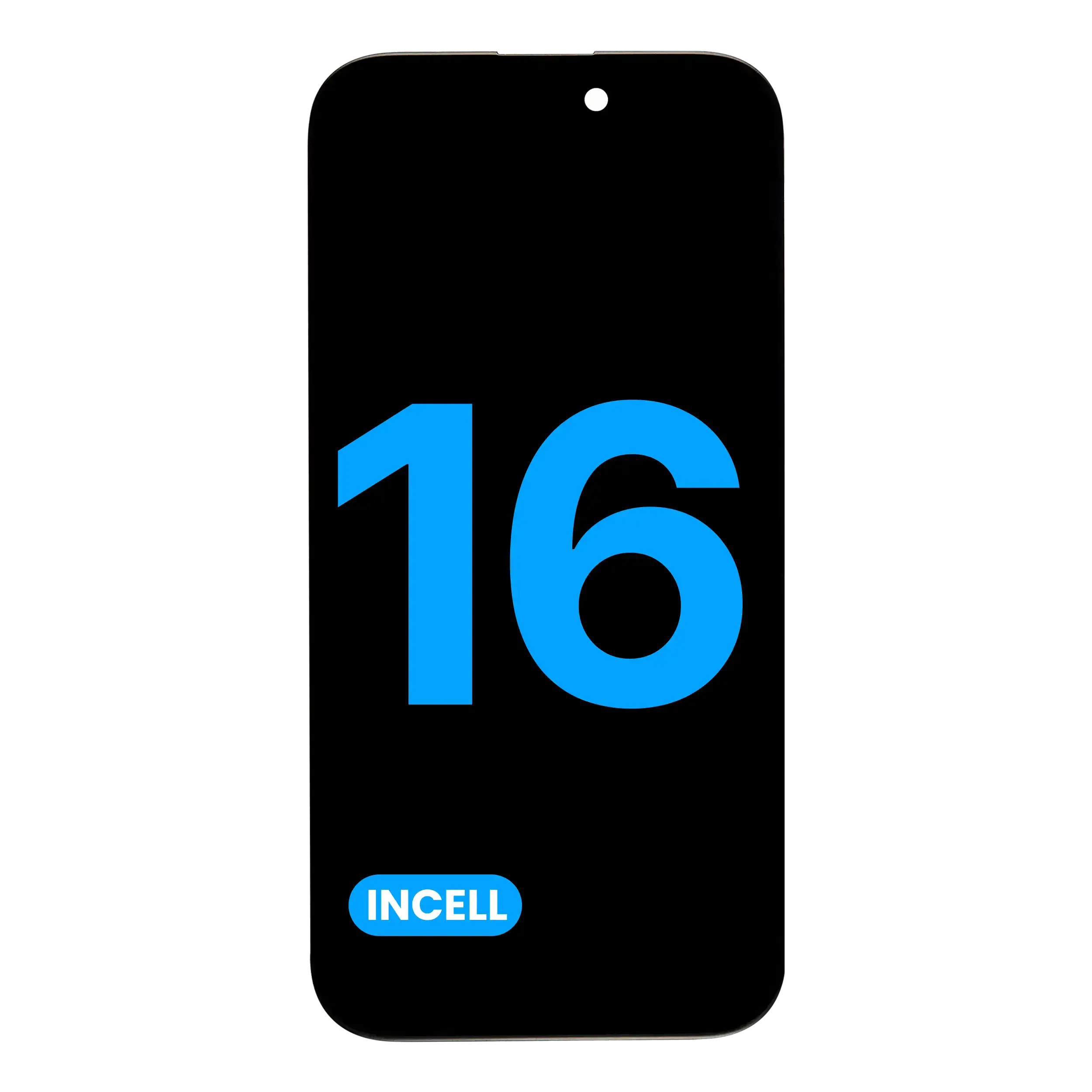 MobileSentrix AQ7 Incell skærm til iPhone 16, eksempel på skærmkvalitet