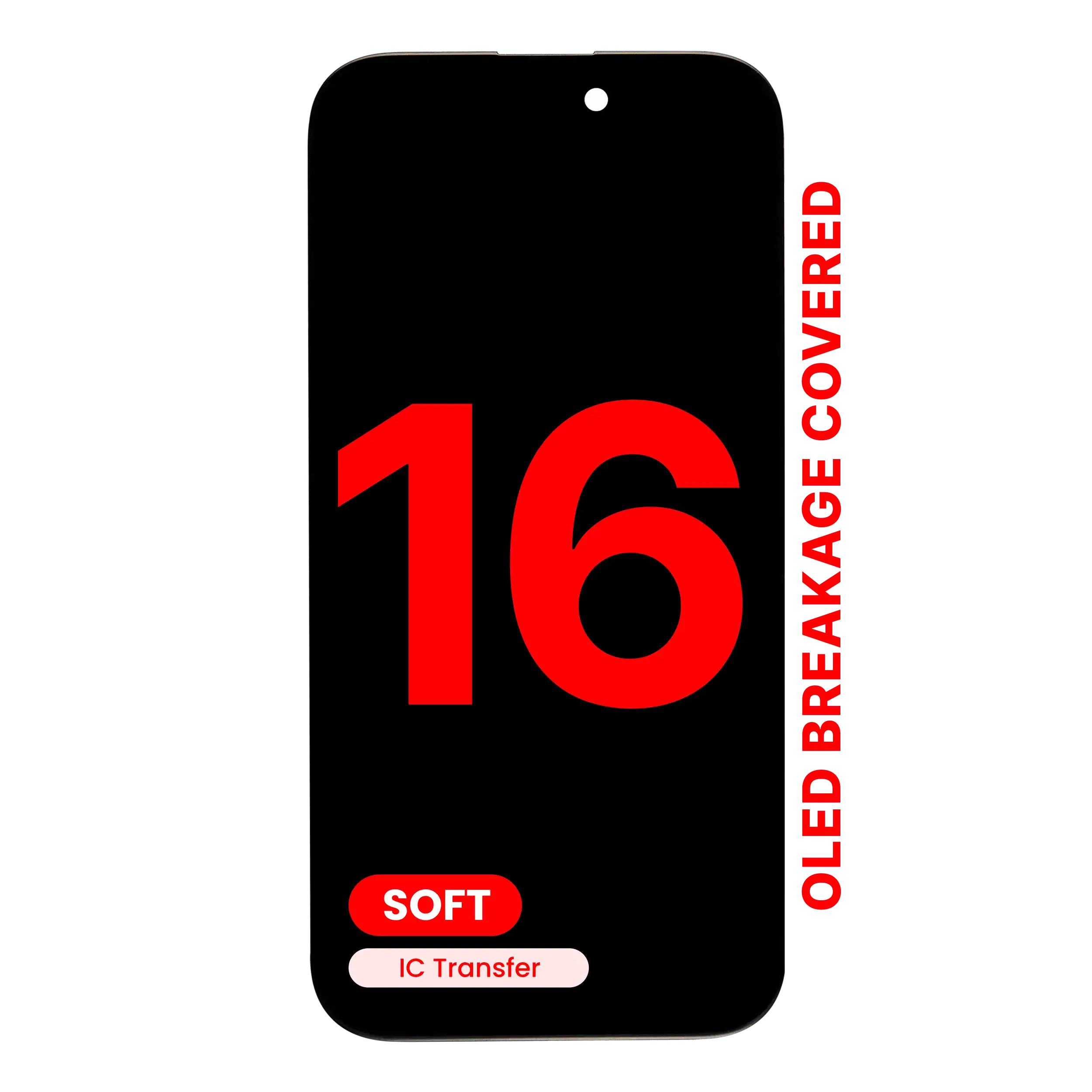 MobileSentrix XO7 Soft OLED til iPhone 16 – eksempelfoto, kvalitet og leverandørsku skal kontrolleres