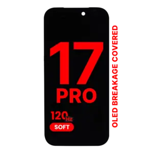 Reservedelsfoto: iPhone 17 Pro skærm – Soft OLED 120 Hz