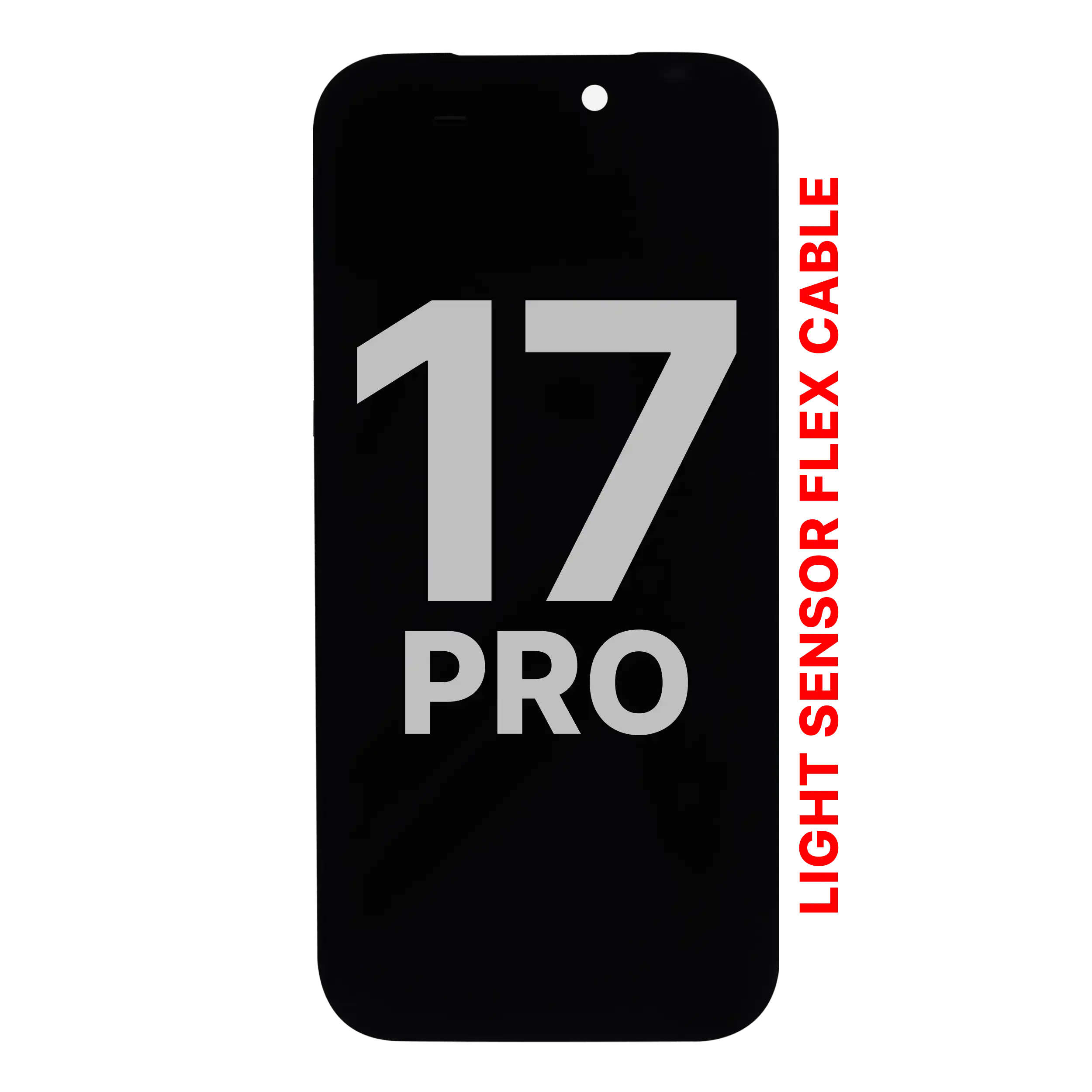MobileSentrix iPhone 17 Pro: Brugt OEM Pull Grade A skærm. Eksempelfoto.