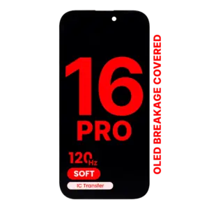 Reservedelsfoto: iPhone 16 Pro skærm – Soft OLED 120 Hz