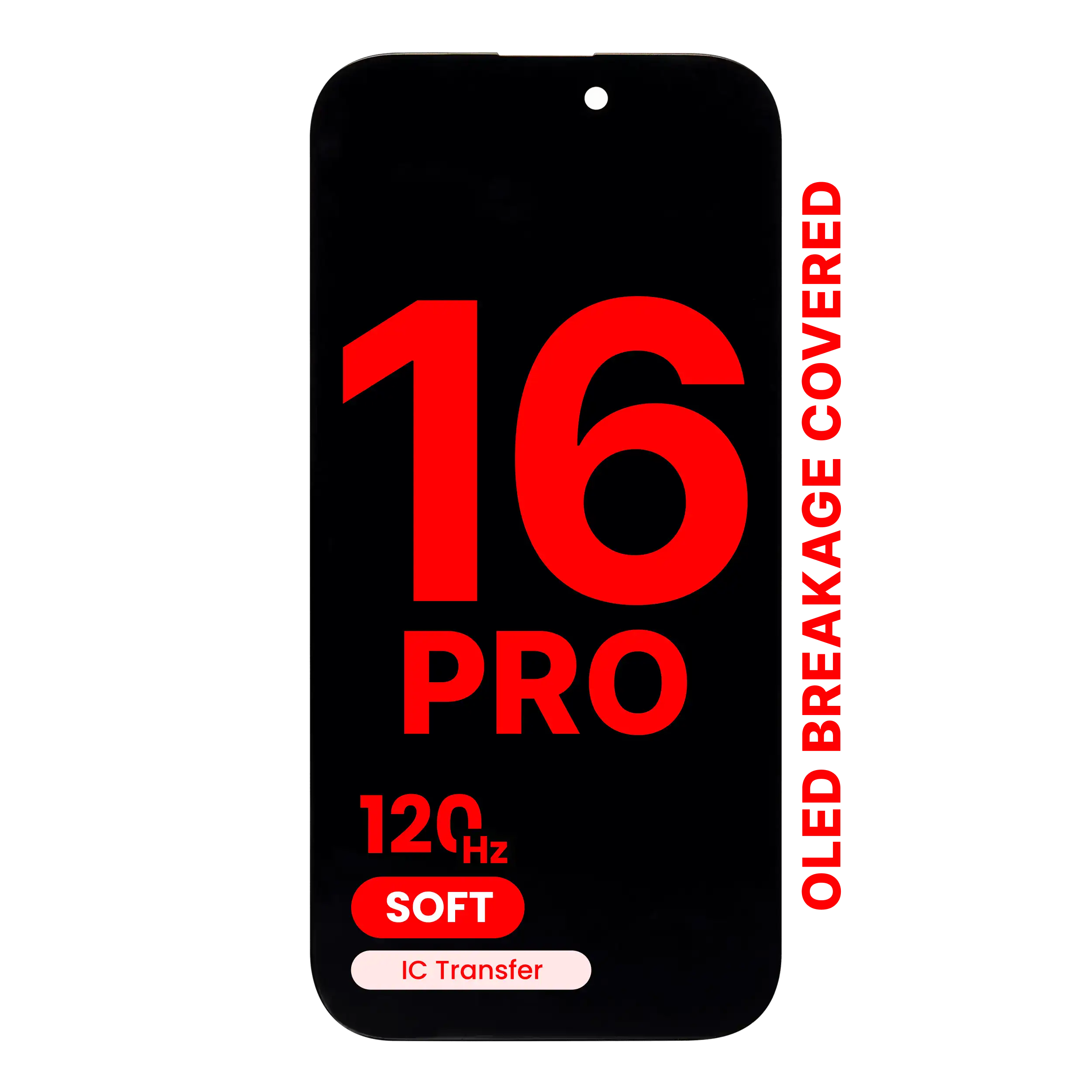 MobileSentrix XO7 Soft OLED 120Hz til iPhone 16 Pro – eksempelfoto, kvalitet og leverandørsku skal kontrolleres