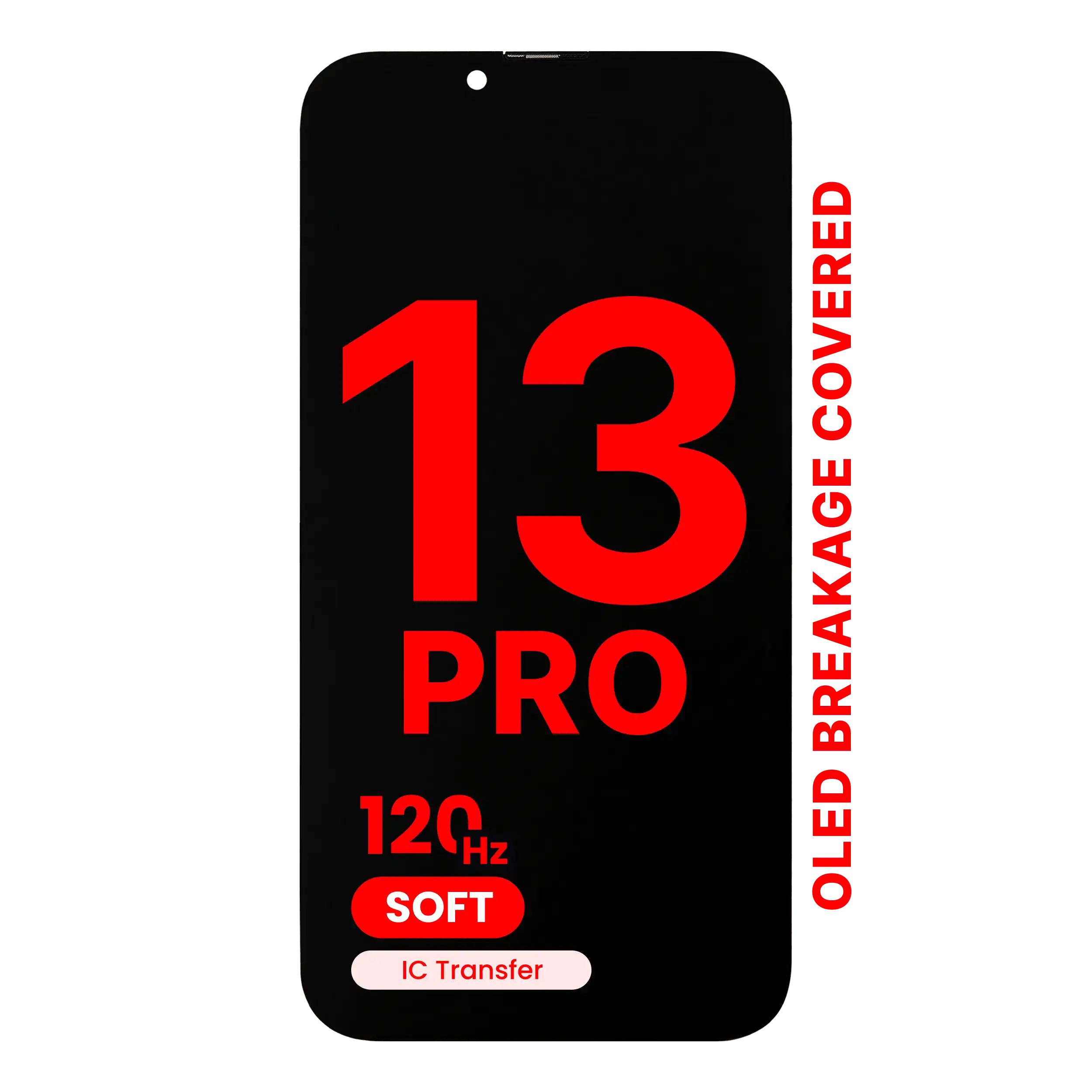 MobileSentrix OLED Assembly For iPhone 13 Pro (Aftermarket Pro: XO7 Soft) (120HZ). Eksempelfoto, præcist leverandørvarenummer ikke bekræftet.