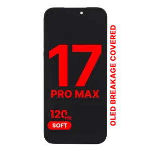 Reservedelsfoto: iPhone 17 Pro Max skærm – Soft OLED JK 120 Hz