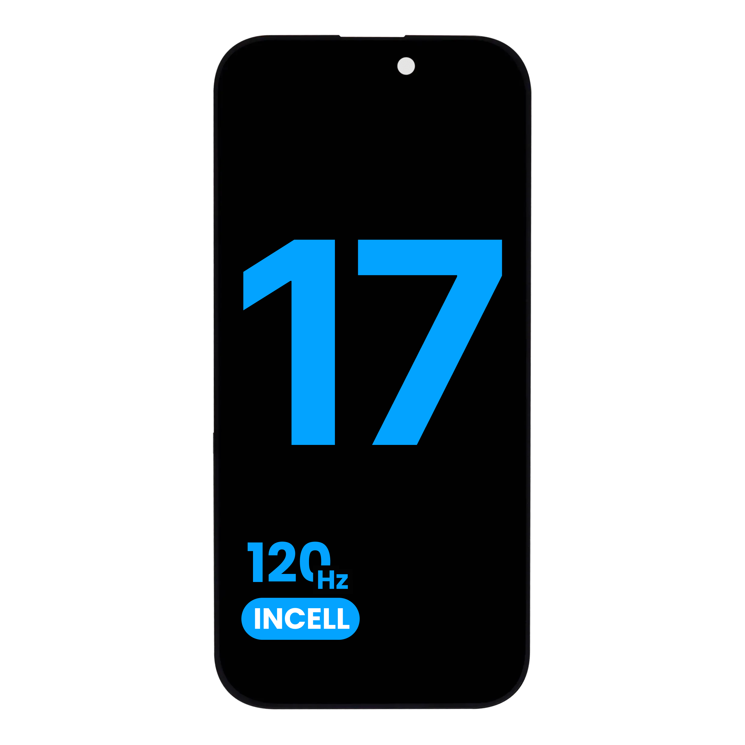 MobileSentrix AQ7 Incell 120Hz til iPhone 17 – eksempelfoto, kvalitet og leverandørsku skal kontrolleres