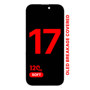 Reservedelsfoto: iPhone 17 skærm – Soft OLED 120 Hz