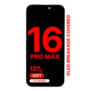 Reservedelsfoto: iPhone 16 Pro Max skærm – Soft OLED JK 120 Hz