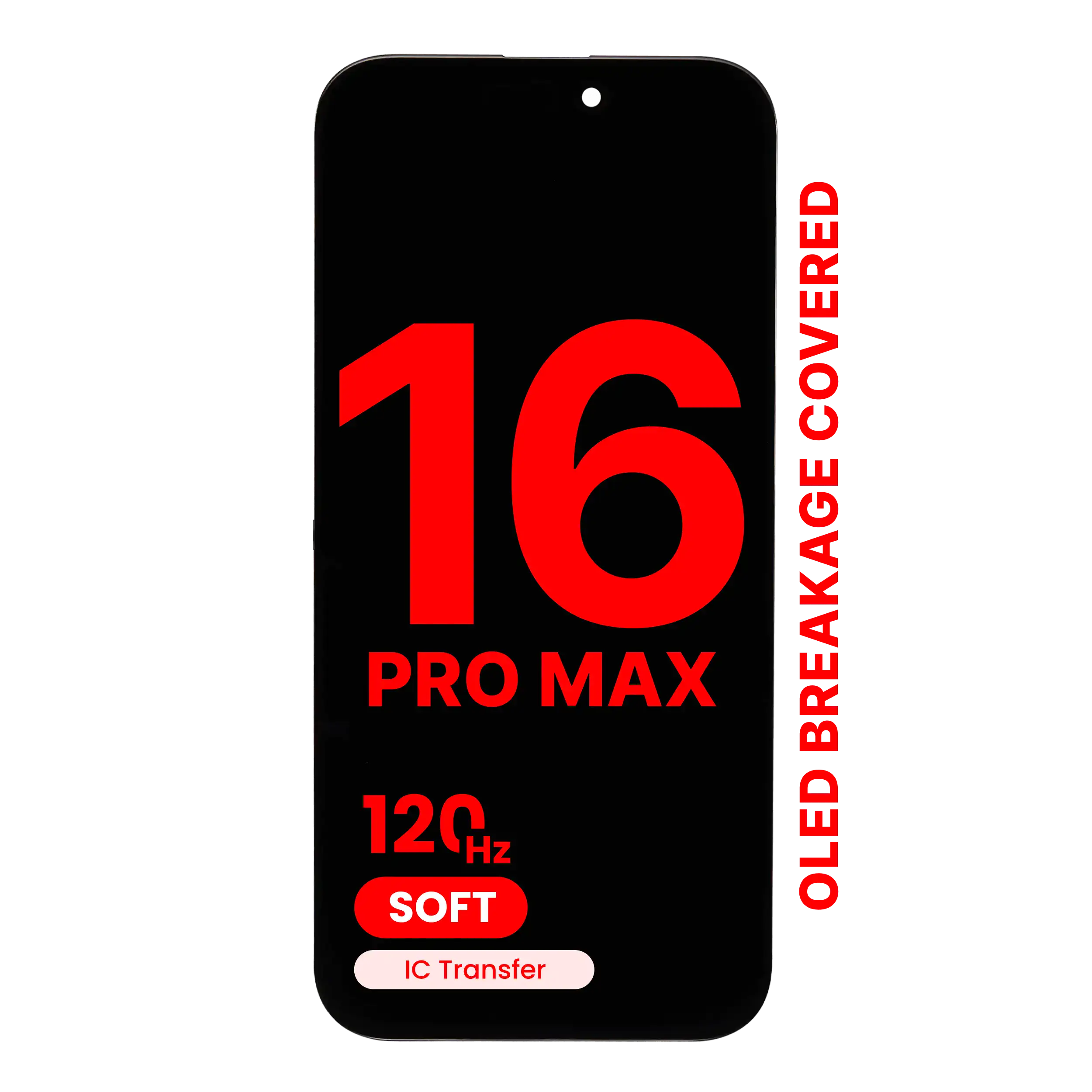 MobileSentrix iPhone 16 Pro Max XO7 Soft OLED 120Hz skærm, eksempelfoto