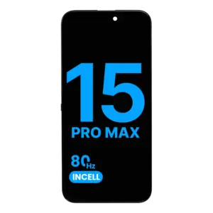 Reservedelsfoto: iPhone 15 Pro Max skærm – Incell SPX 120 Hz