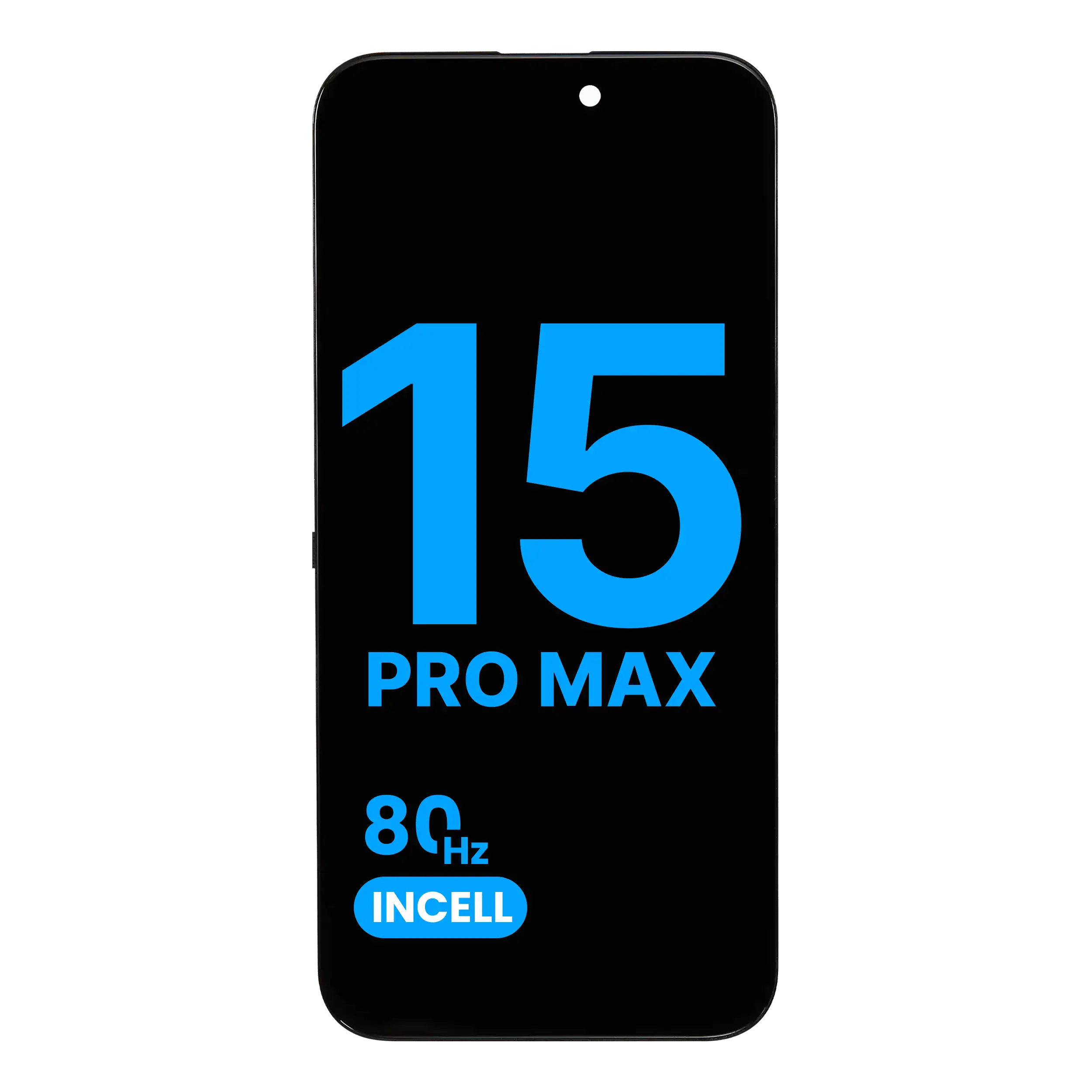MobileSentrix LCD Assembly Compatible For iPhone 15 Pro Max (Aftermarket: AQ7 / Incell) (80HZ). Eksempelfoto, leverandør-SKU skal bekræftes.
