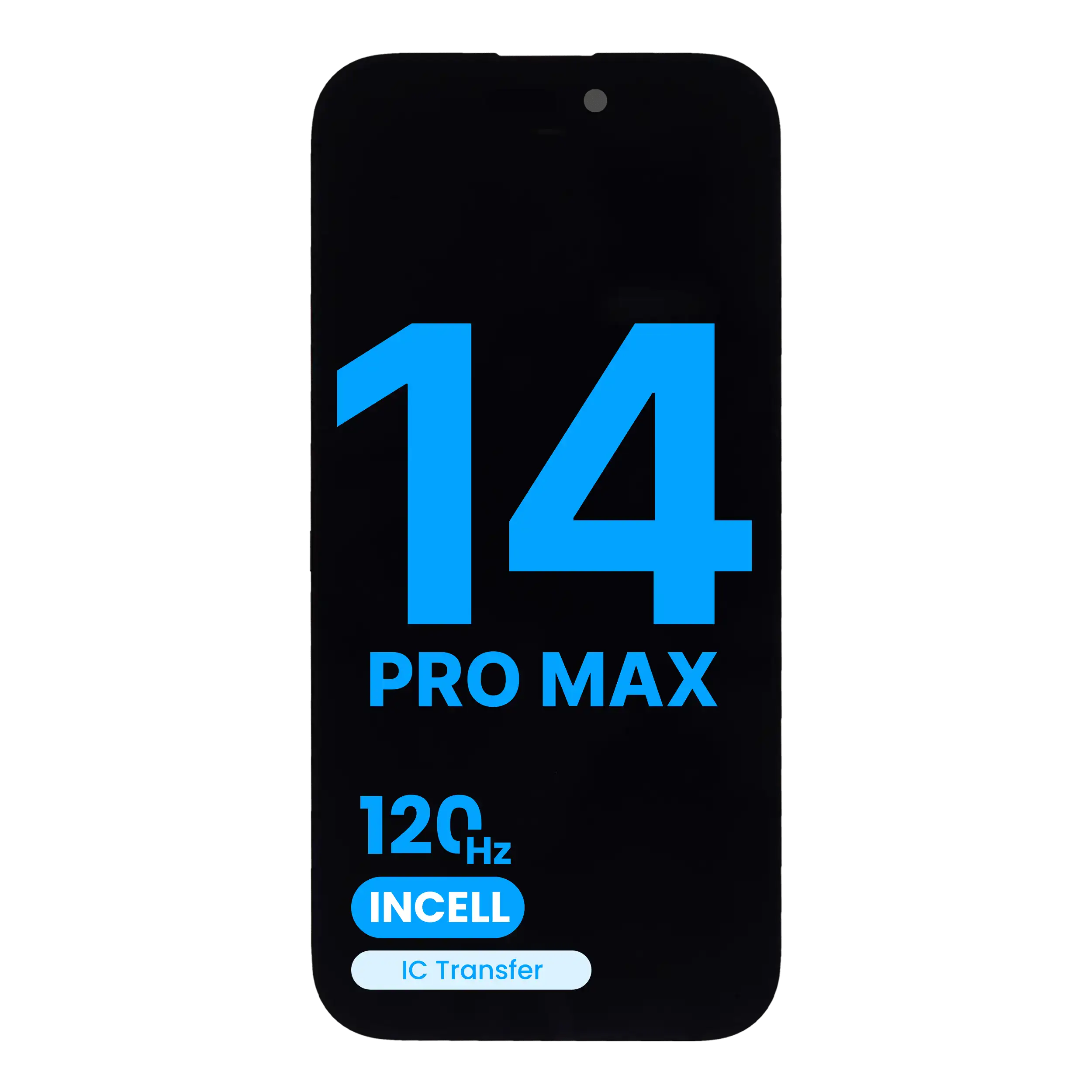 MobileSentrix LCD Assembly For iPhone 14 Pro Max (Aftermarket: AQ7 / Incell) (120HZ). Eksempelfoto, præcist SKU ikke bekræftet.