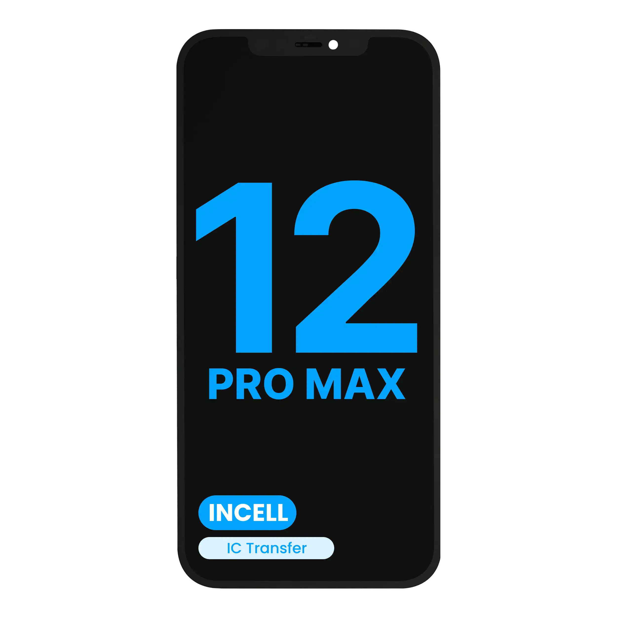 MobileSentrix LCD Assembly Compatible For iPhone 12 Pro Max (Aftermarket: AQ7 / Incell). Eksempelfoto, leverandør-SKU skal bekræftes.