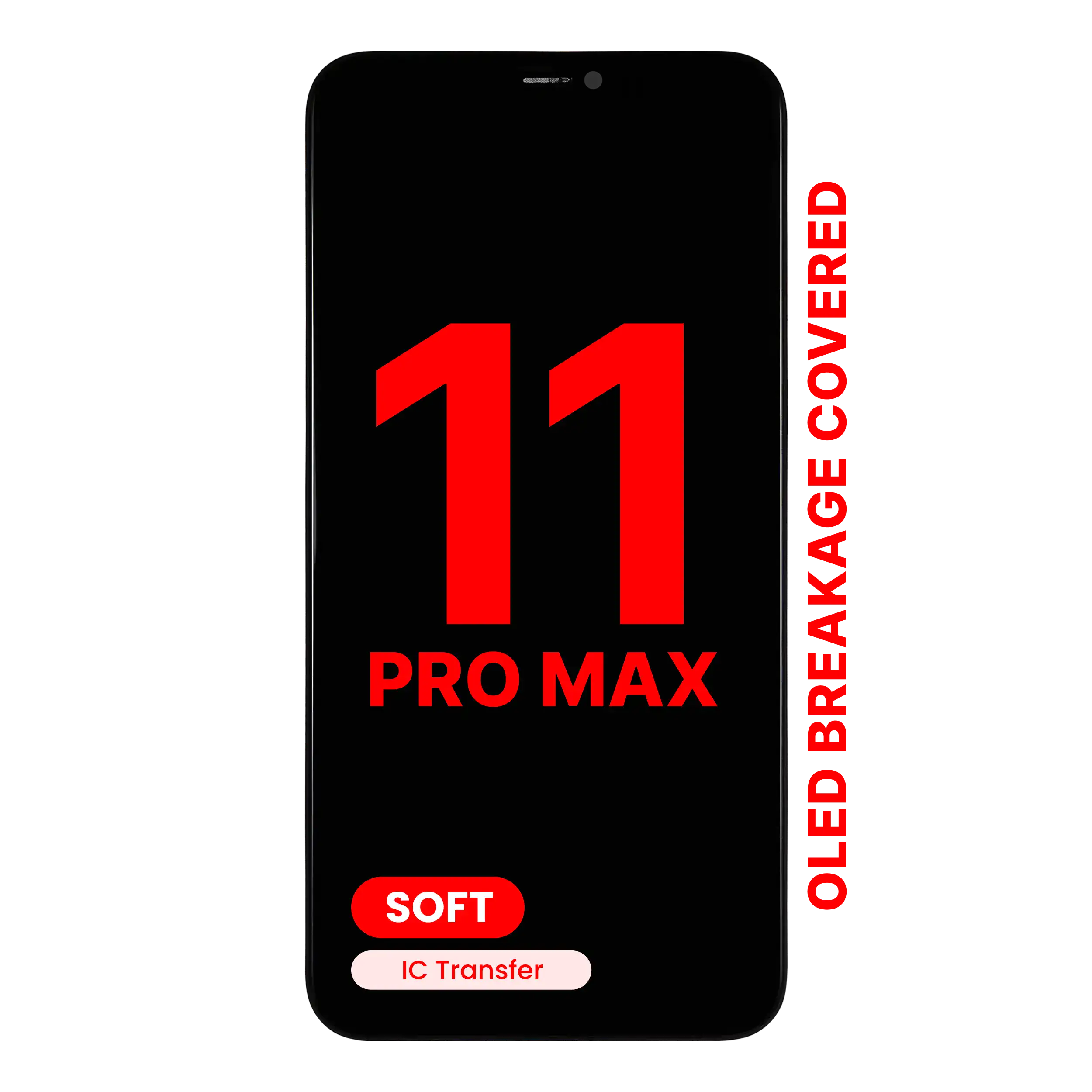 MobileSentrix OLED Assembly Compatible For iPhone 11 Pro Max (Aftermarket Pro: XO7 Soft). Eksempelfoto, leverandør-SKU skal bekræftes.