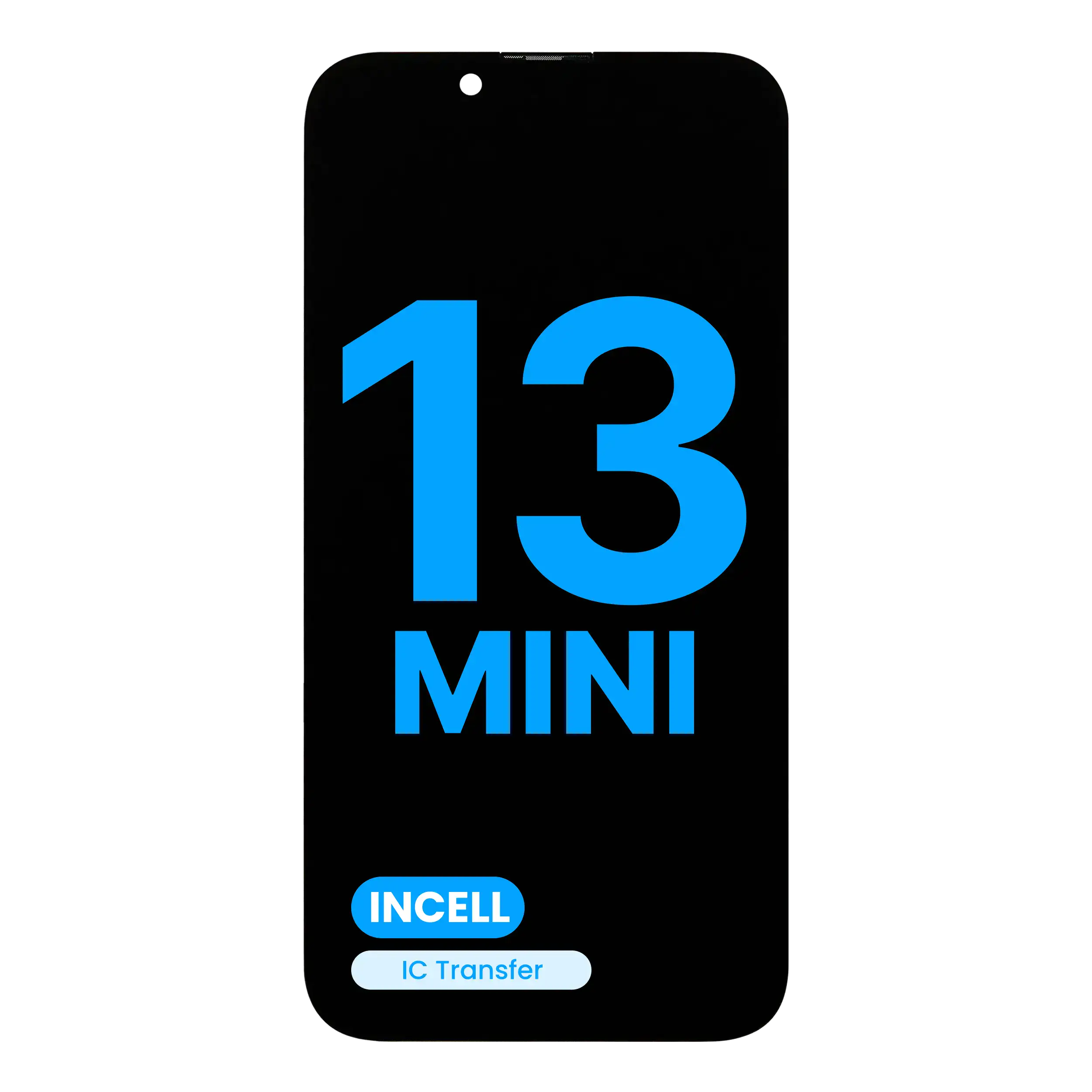 MobileSentrix LCD Assembly Compatible For iPhone 13 Mini (Aftermarket: AQ7 / Incell). Eksempelfoto, præcist leverandørvarenummer ikke bekræftet.