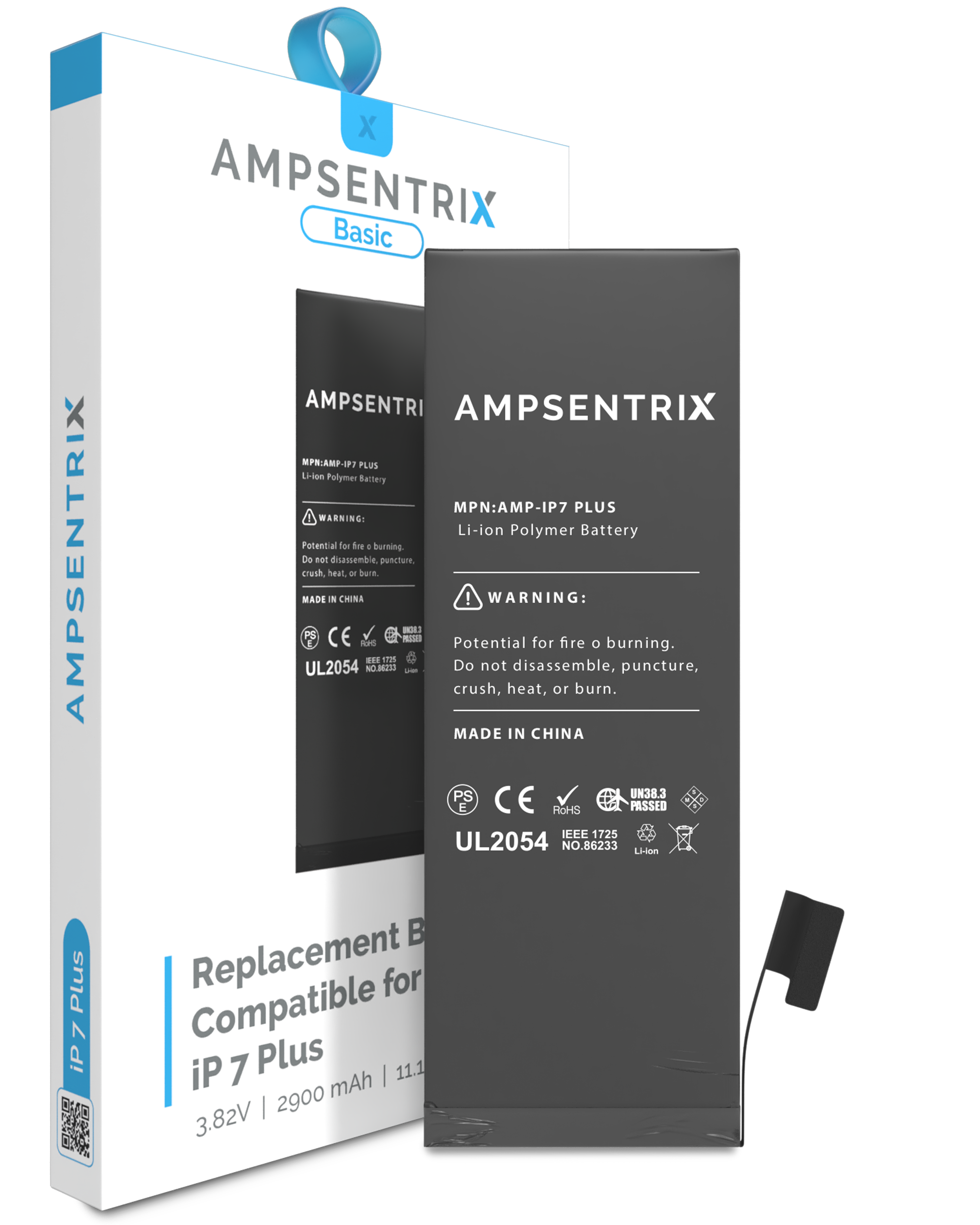 MobileSentrix Replacement Battery Compatible For iPhone 7 Plus (AmpSentrix Basic); eksempelfoto, nøjagtig kvalitetsvariant ikke bekræftet.